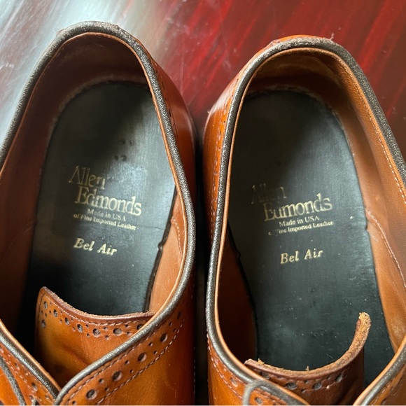 Allen Edmunds Bel Air Cognac Oxford Shoes Size 9.5 D - Picture 6 of 13